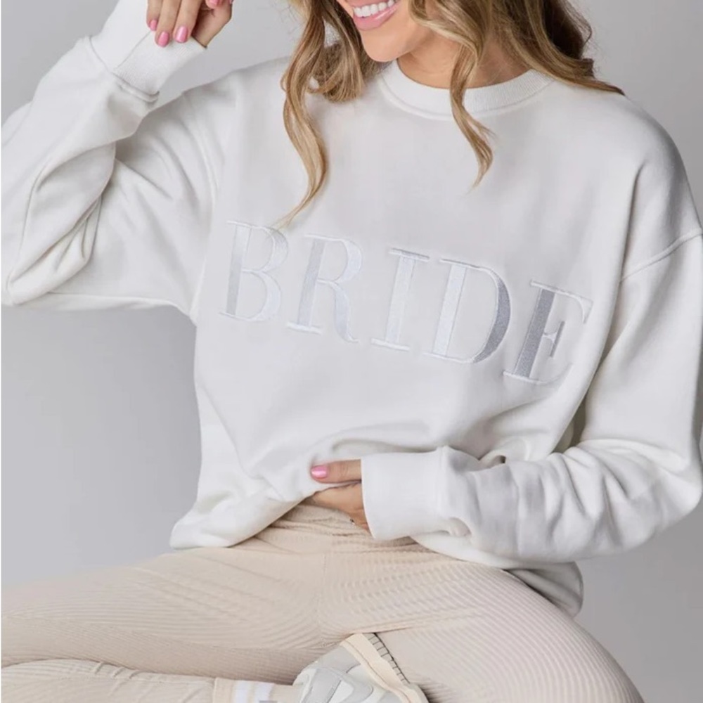 Six Stories White Bride Embroidered Sweatshirt